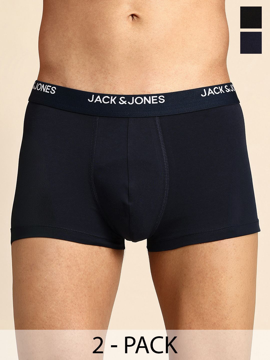 Jack & Jones Men Pack of 2 Low Rise Trunks 2542257024