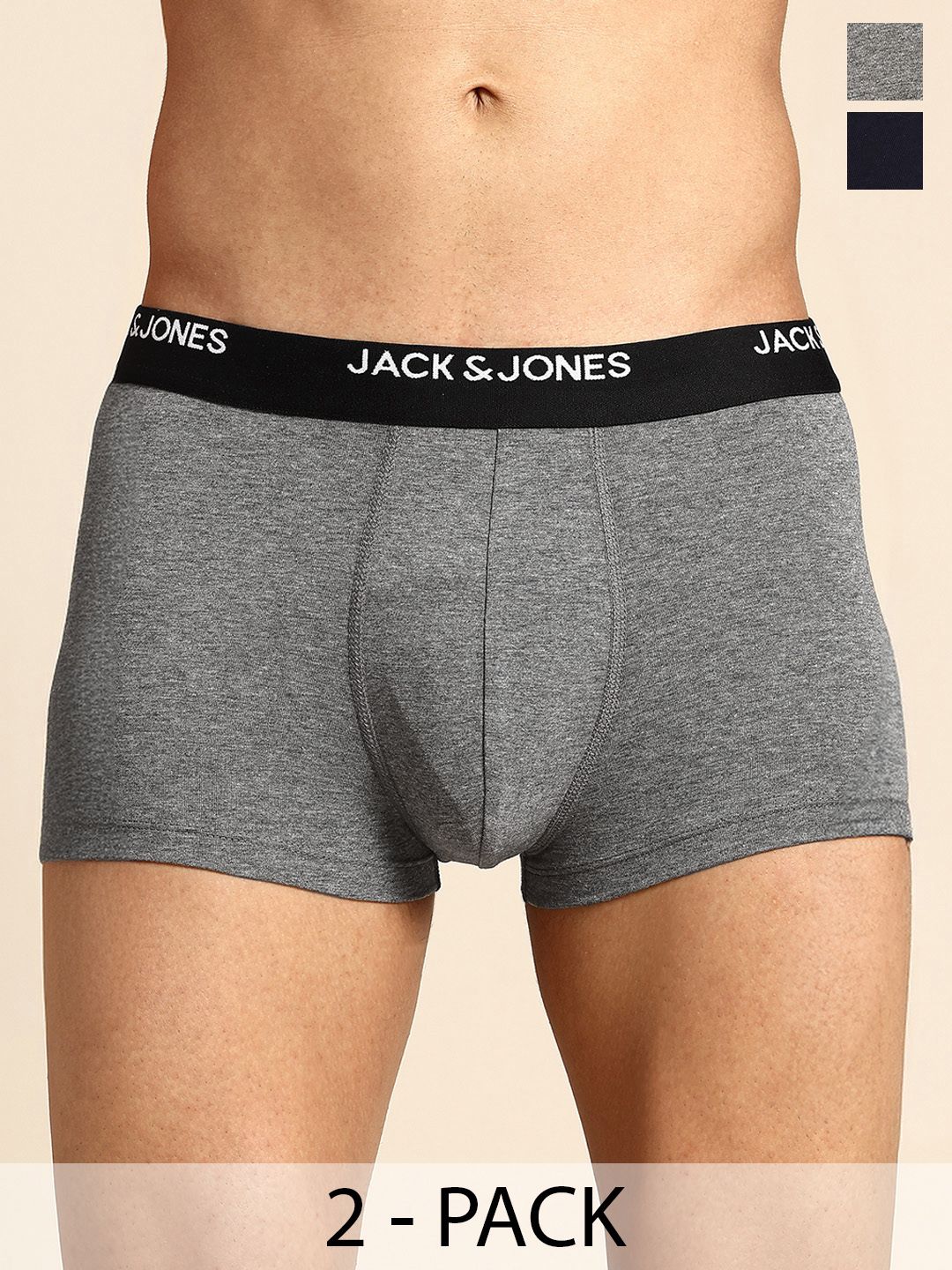 Jack & Jones Men Pack of 2 Low Rise Trunks 2542257011