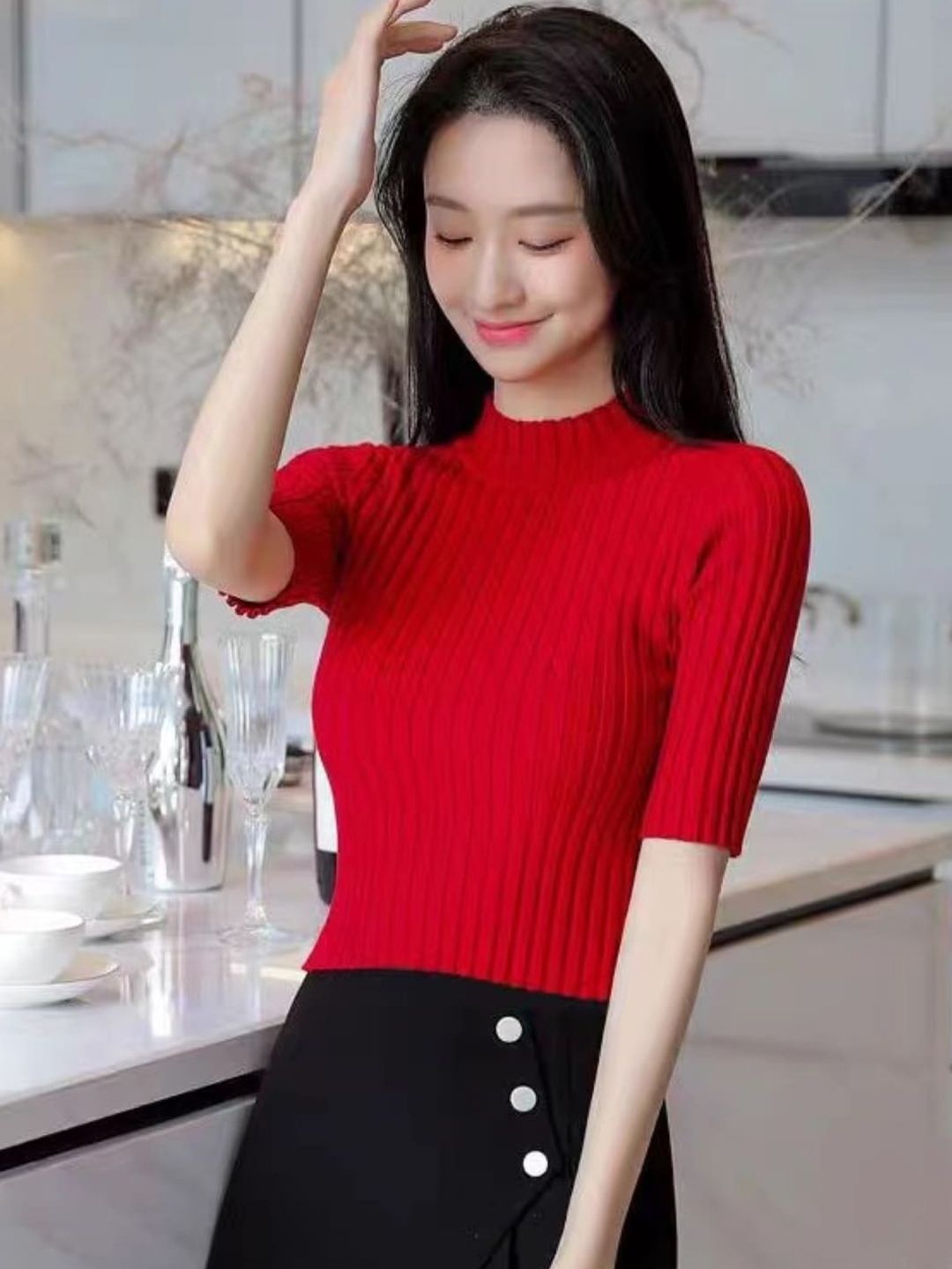 StyleCast Red High Neck Tank Top-picture-21