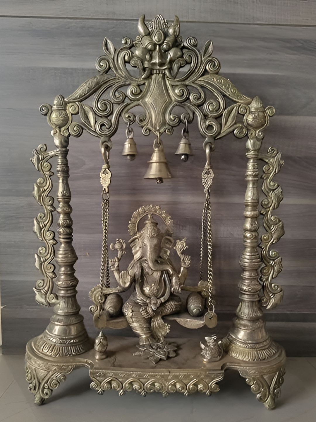 Aura Gold-Toned Brass Religious Idol Showpiece-picture-21
