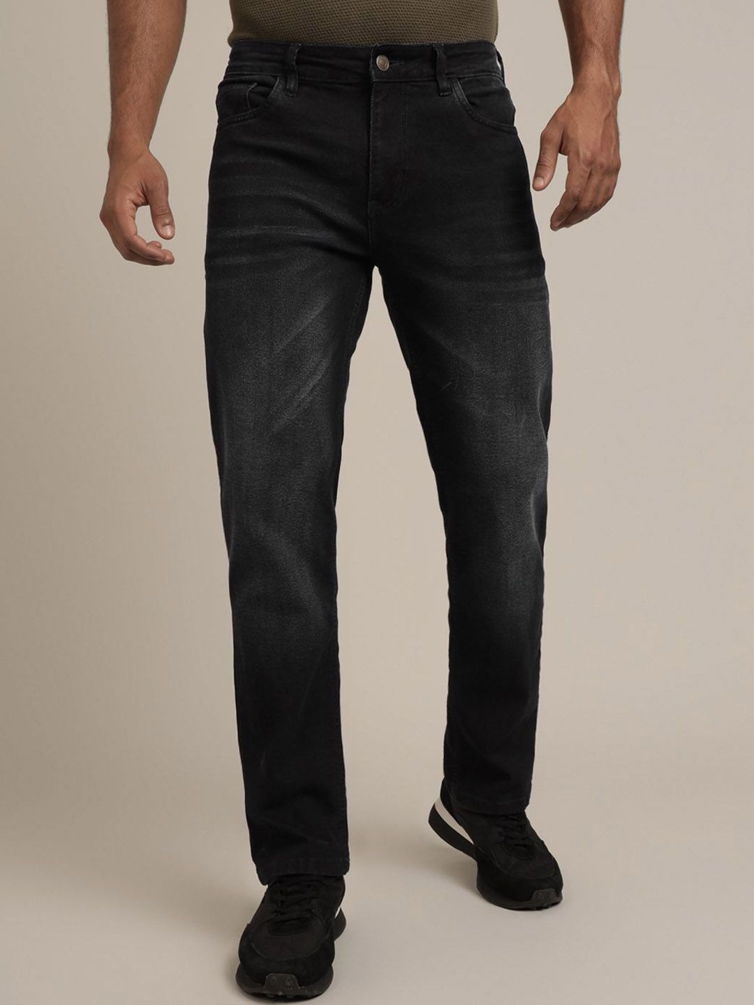 The Roadster Lifestyle Co Men Black Jean Fit Mid-Rise Light Fade Stretchable Denim Jeans-picture-29