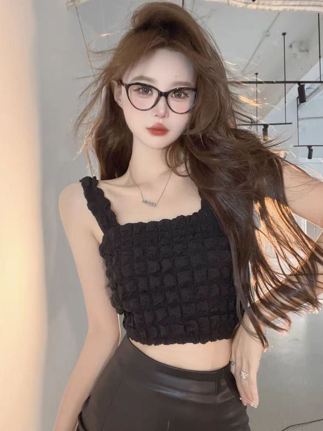 StyleCast Black Girls Sleeveless Shoulder Straps Round Neck Tank Top-image-29