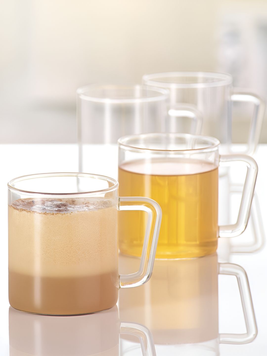 BOROSIL Transparent 4 Pcs Borosilicate Glass Matte Mugs 305 ml-image-24