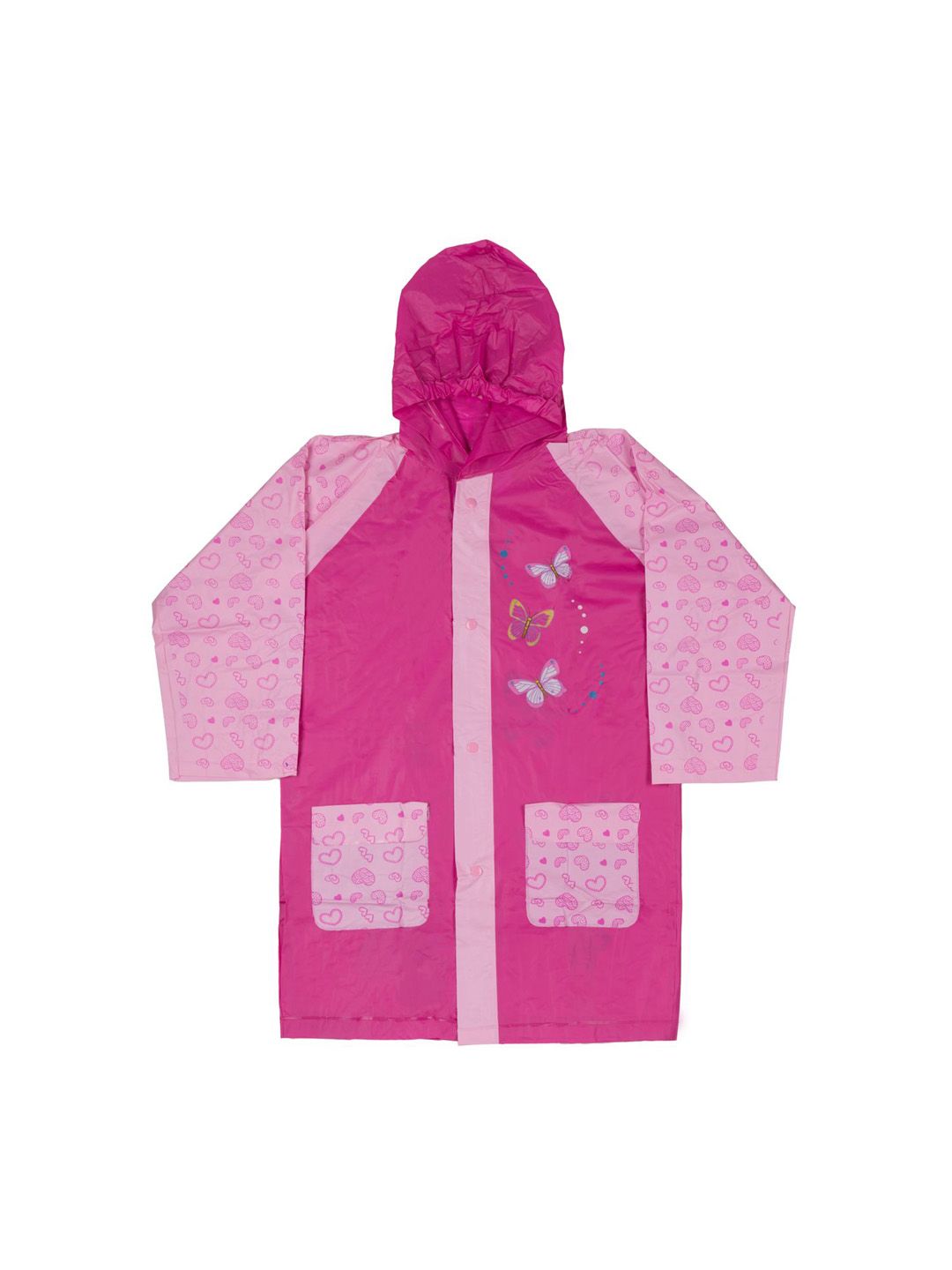 Yellow Bee Girls Printed Hooded Waterproof Rain Jacket-image-31