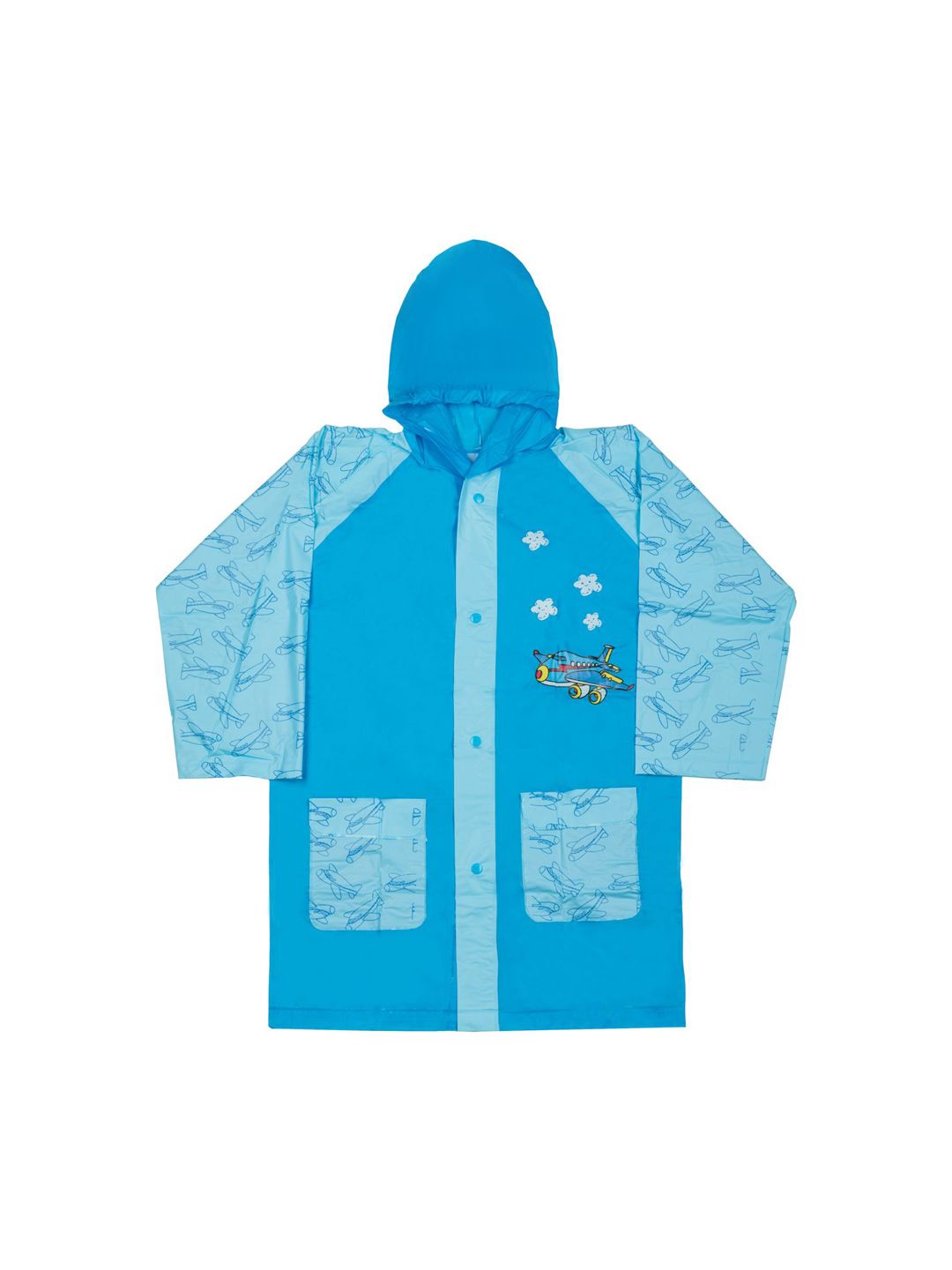 Yellow Bee Boys Printed Hooded Rain Jacket-image-46