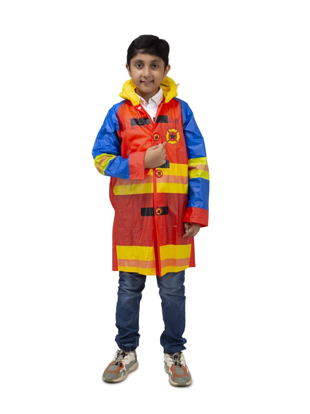 Yellow Bee Boys Printed Hooded Waterproof Rain Jacket-picture-17