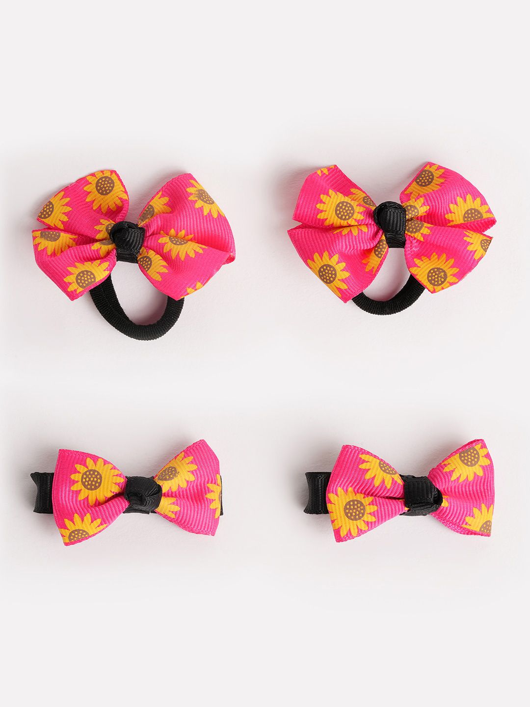 RIBBON CANDY Girls Set of 4 Printed Ponytail Holders & Alligator Hair Clip-picture-17