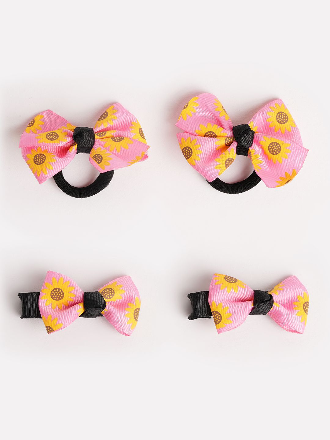 RIBBON CANDY Girls Set of 4 Printed Ponytail Holders & Alligator Hair Clip-picture-16