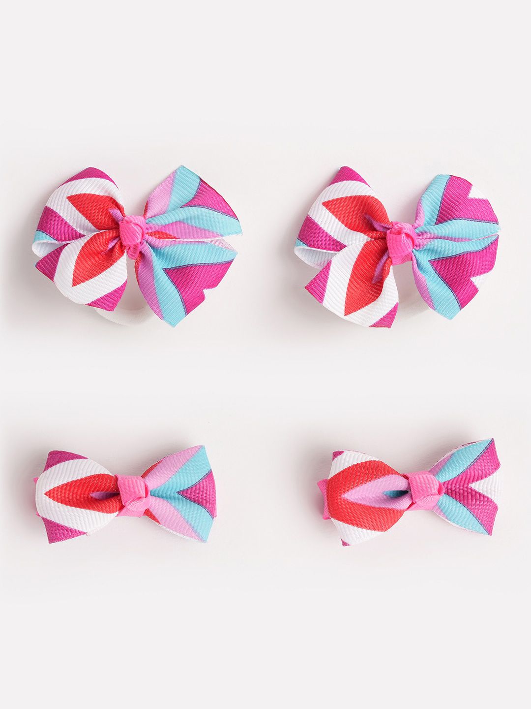 RIBBON CANDY Girls Set of 4 Printed Ponytail Holders & Alligator Hair Clip-picture-10