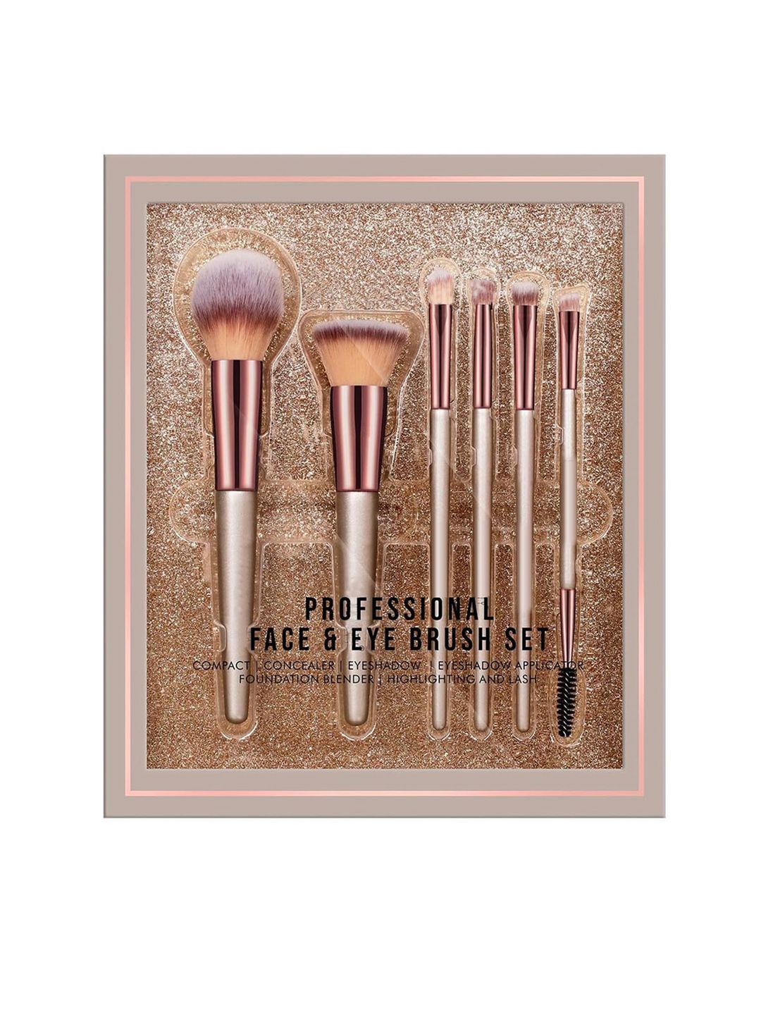 Adbeni 6-Pcs Professional Face & Eye Brush Set