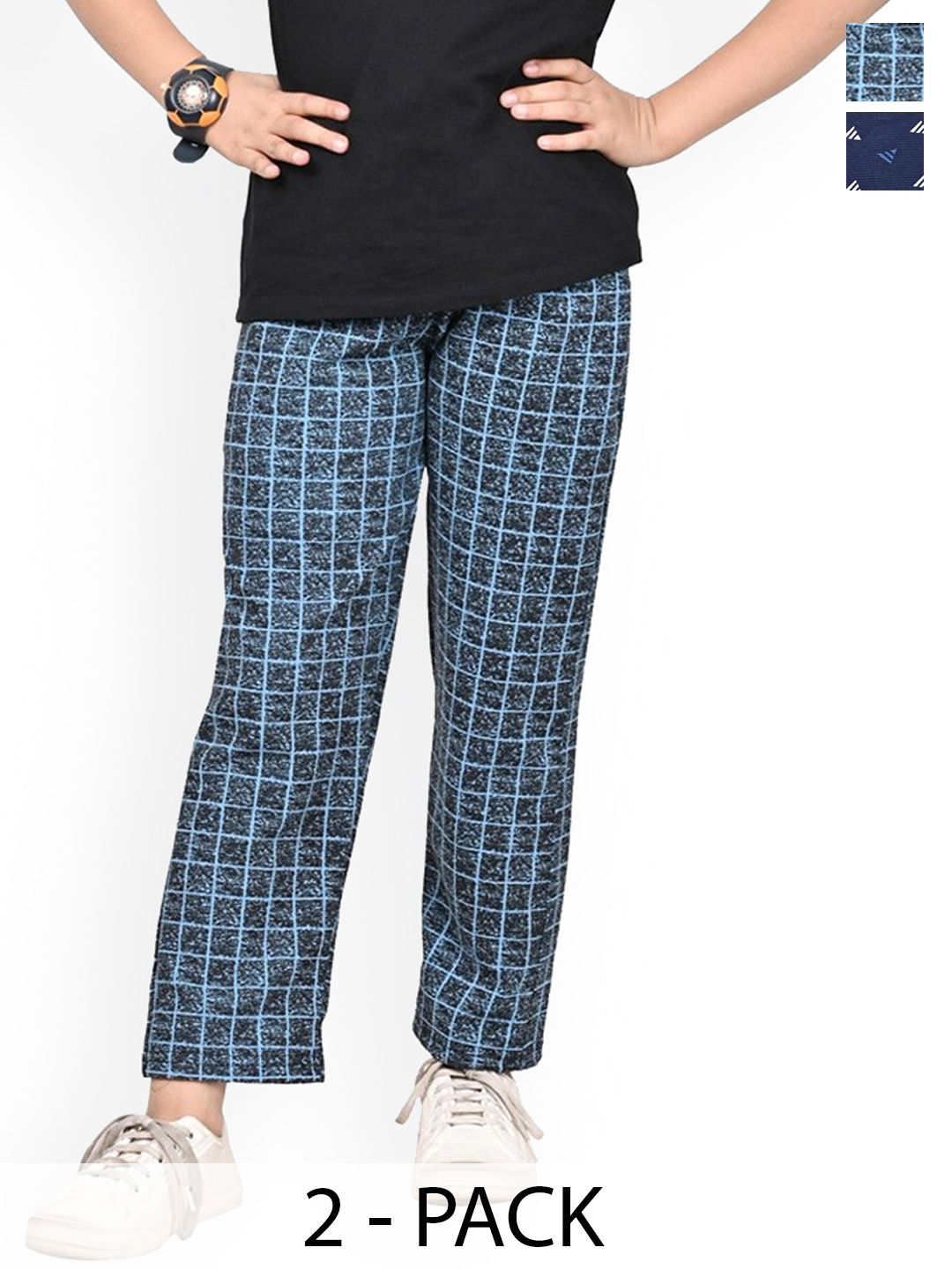 BAESD Girls Checked Pack Of 2 Dry Fit Track Pants-picture-11