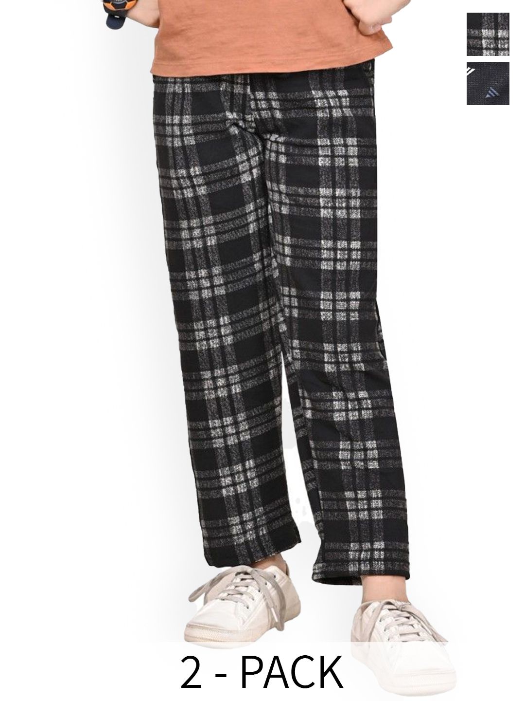 BAESD Girls Pack of 2 Checked Dry Fit Track Pants-picture-22