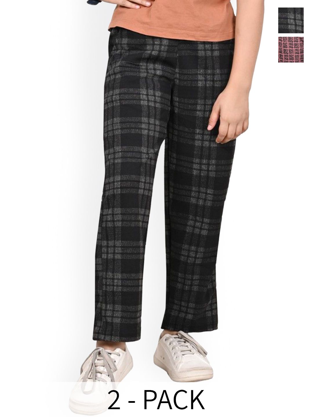 BAESD Girls Checked Pack Of 2 Dry-Fit Track Pants-picture-15