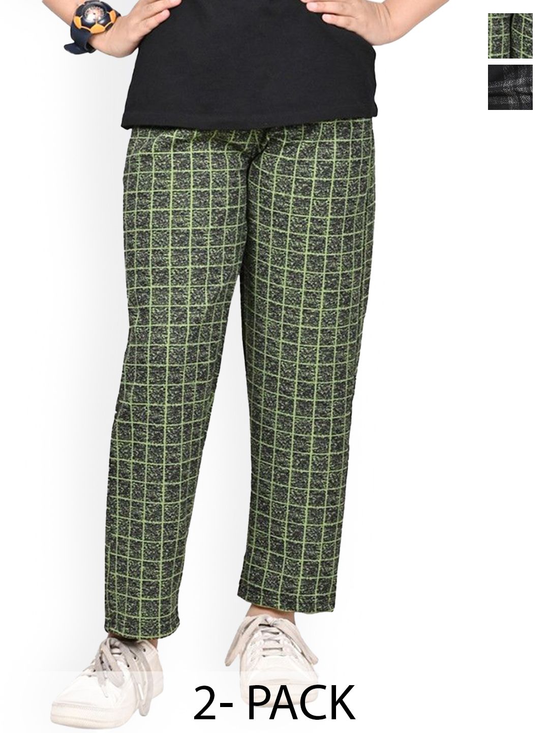 BAESD Girls Checked Pack Of 2 Dry-Fit Track Pants-picture-13