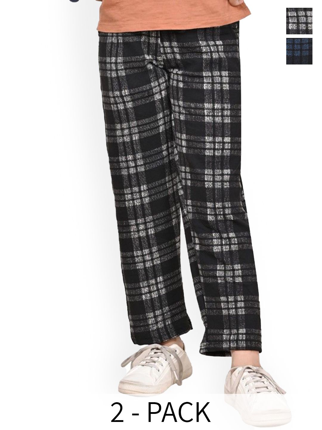 BAESD Girls Checked Pack Of 2 Dry-Fit Track Pants-picture-20