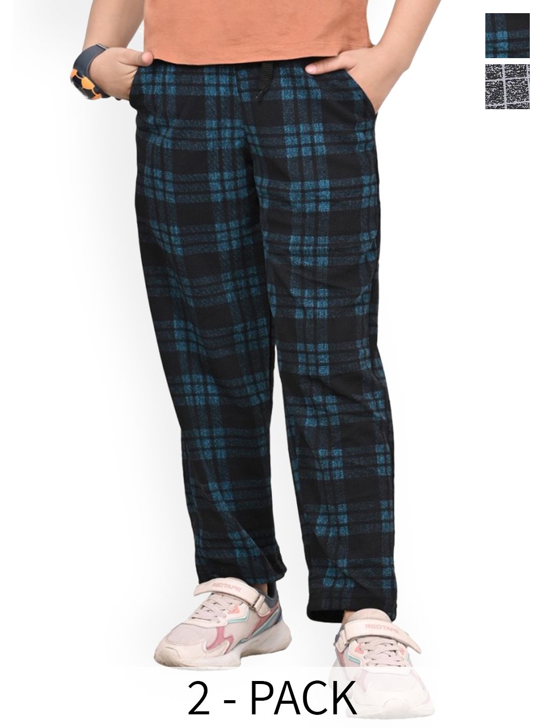 BAESD Girls Checked Pack Of 2 Dry-Fit Track Pants-picture-18