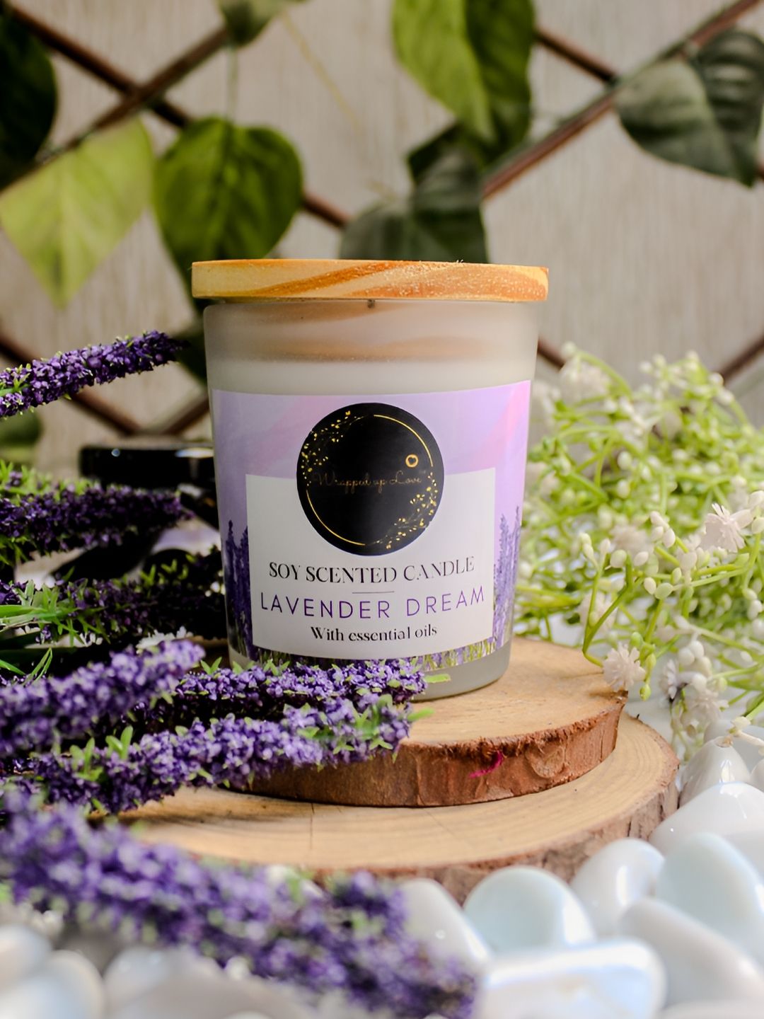 Wrapped up Love Purple Lavender Frosted Jar Candle-picture-28