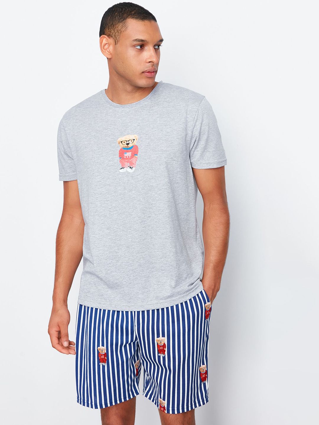 Trendyol Graphic Printed Pure Cotton T-shirt With Shorts-picture-41