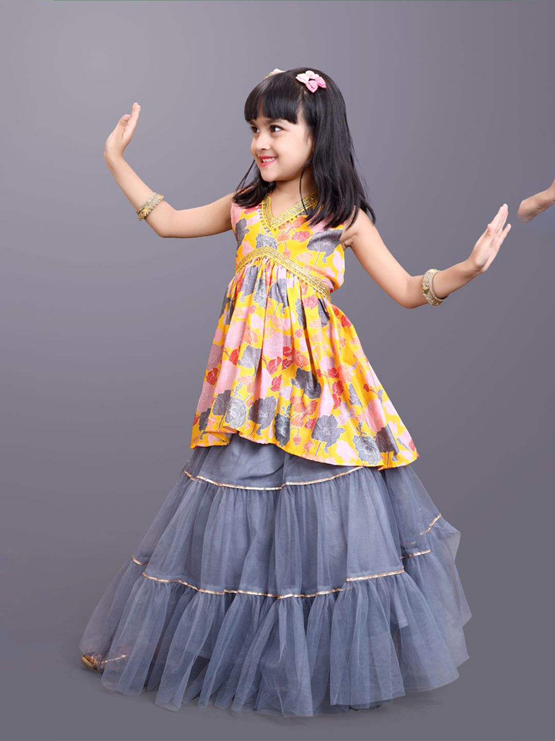 BAESD Girls Printed Pure Georgette Ready to Wear Lehenga & Blouse-picture-13