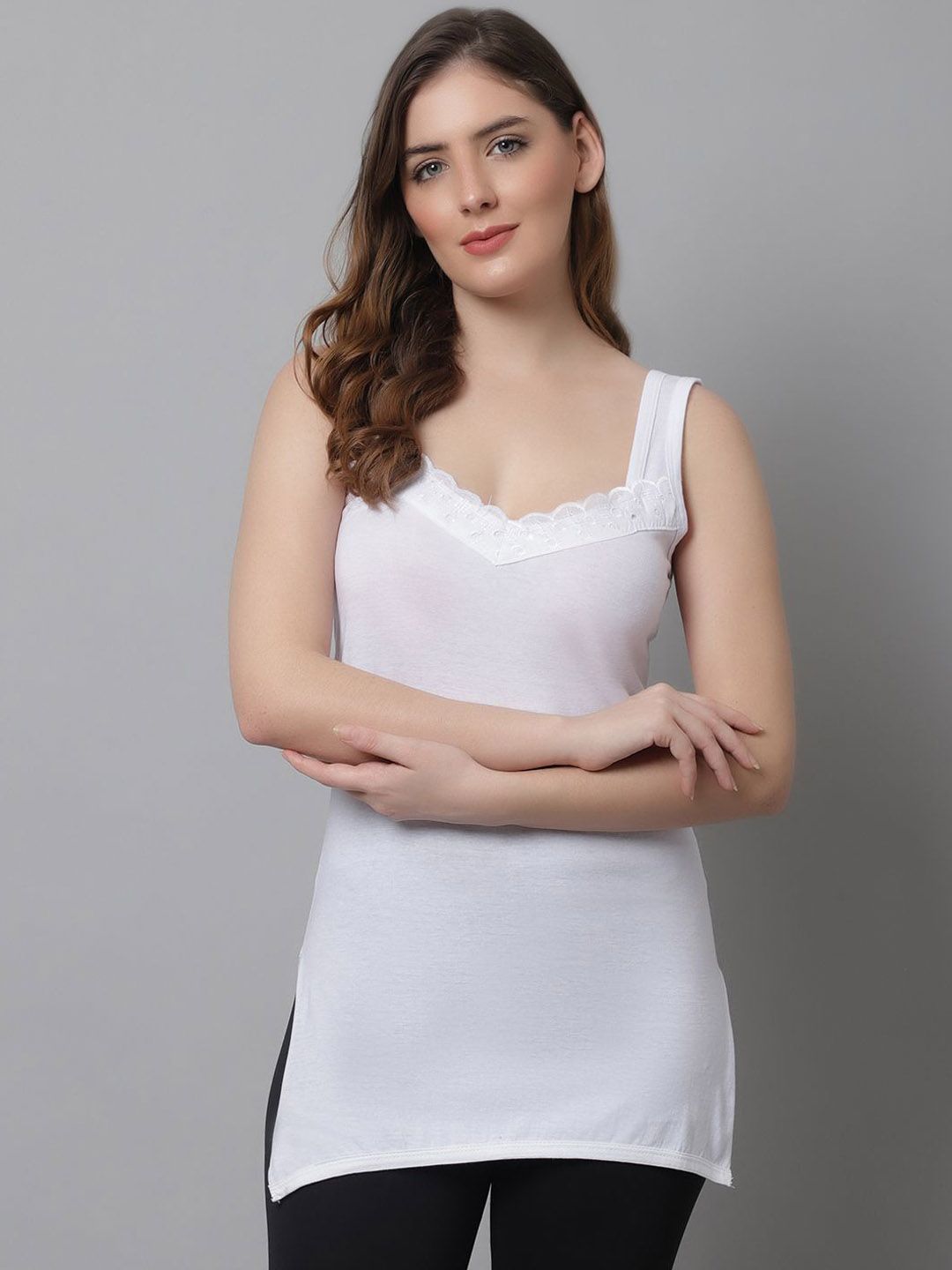 KEX Sweetheart-Neck Non Padded Cotton Camisole-picture-0