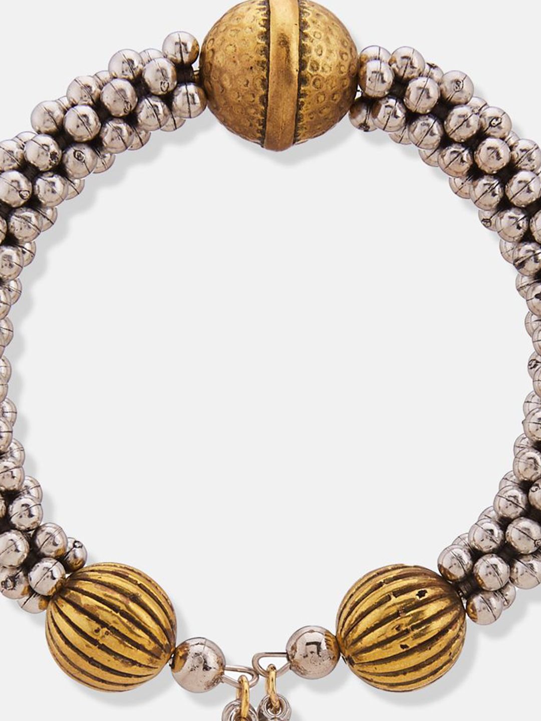 ATIBELLE Silver-Plated Beaded Bangle-Style Bracelet
