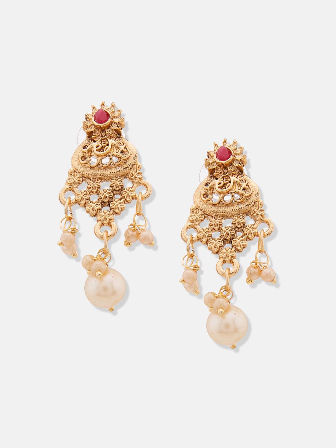 ATIBELLE Gold-Plated Artificial Stones and Beads Mangalsutra
