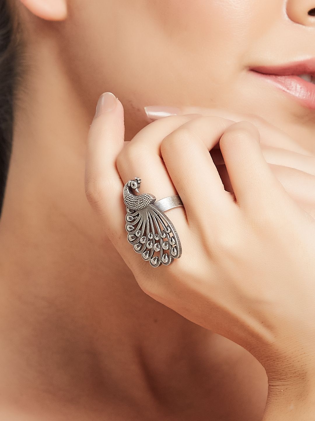 ATIBELLE Silver Plated German Silver Finger Ring