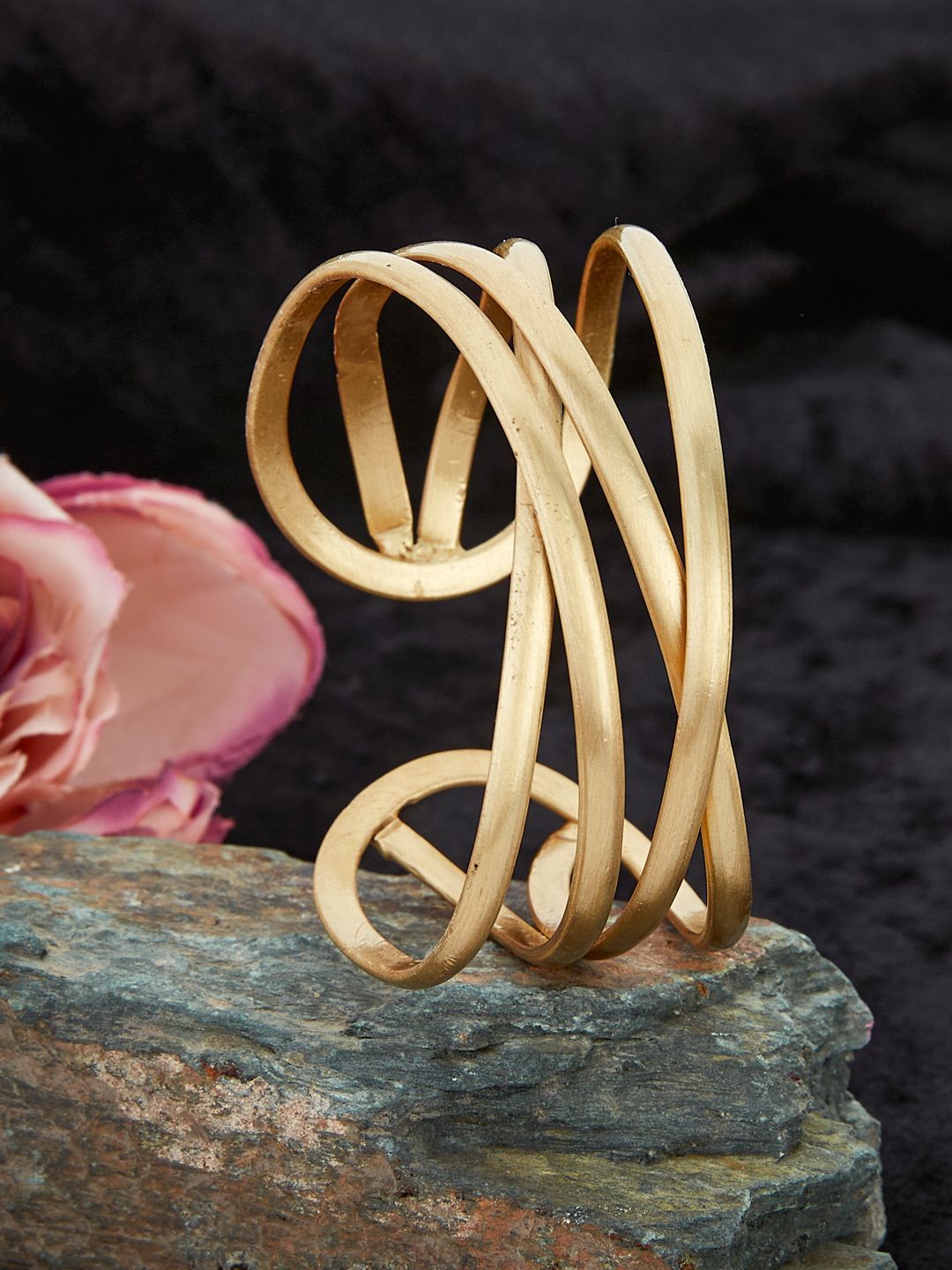 ATIBELLE Gold-Plated Brass Kada Bracelet