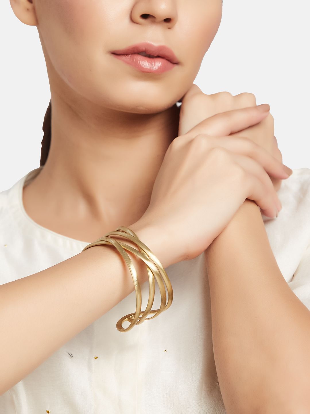 ATIBELLE Gold-Plated Brass Kada Bracelet