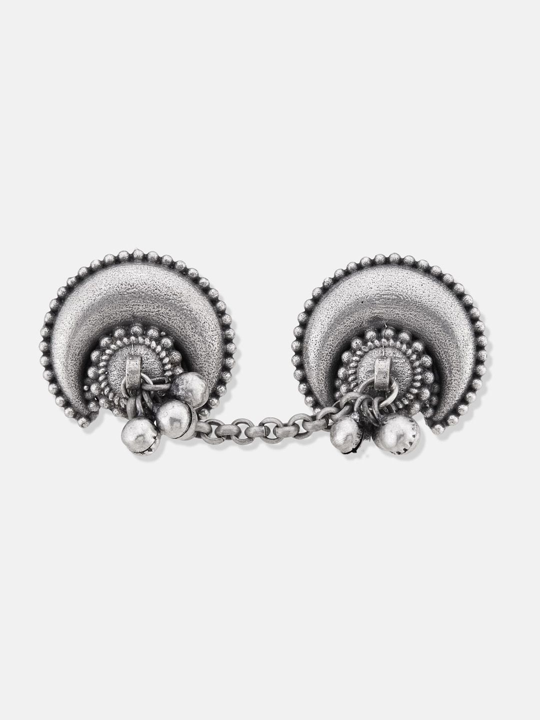 ATIBELLE Silver Plated Half Moon Shaped German Silver Finger Ring