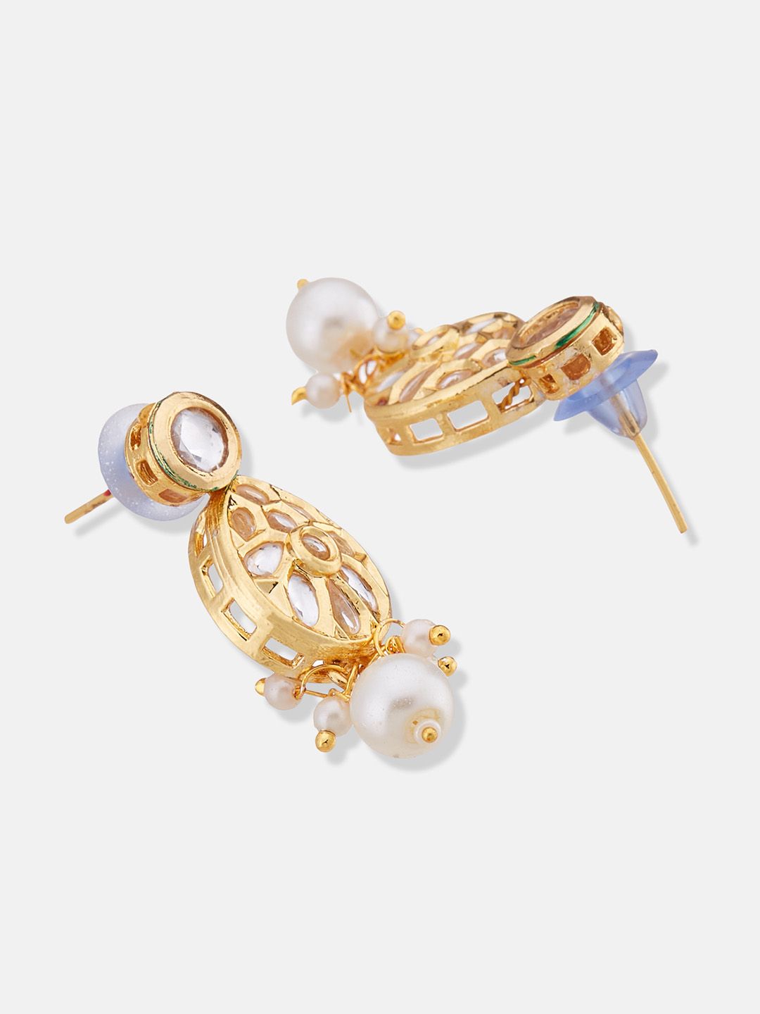 ATIBELLE Gold-Plated Kundan-Studded & Beaded Jewellery Set
