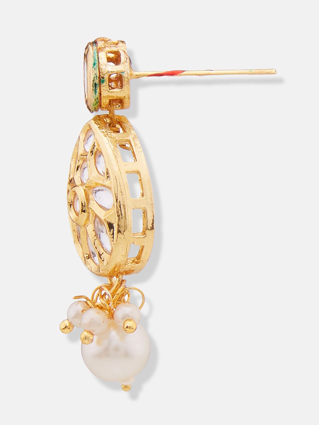 ATIBELLE Gold-Plated Kundan-Studded & Beaded Jewellery Set