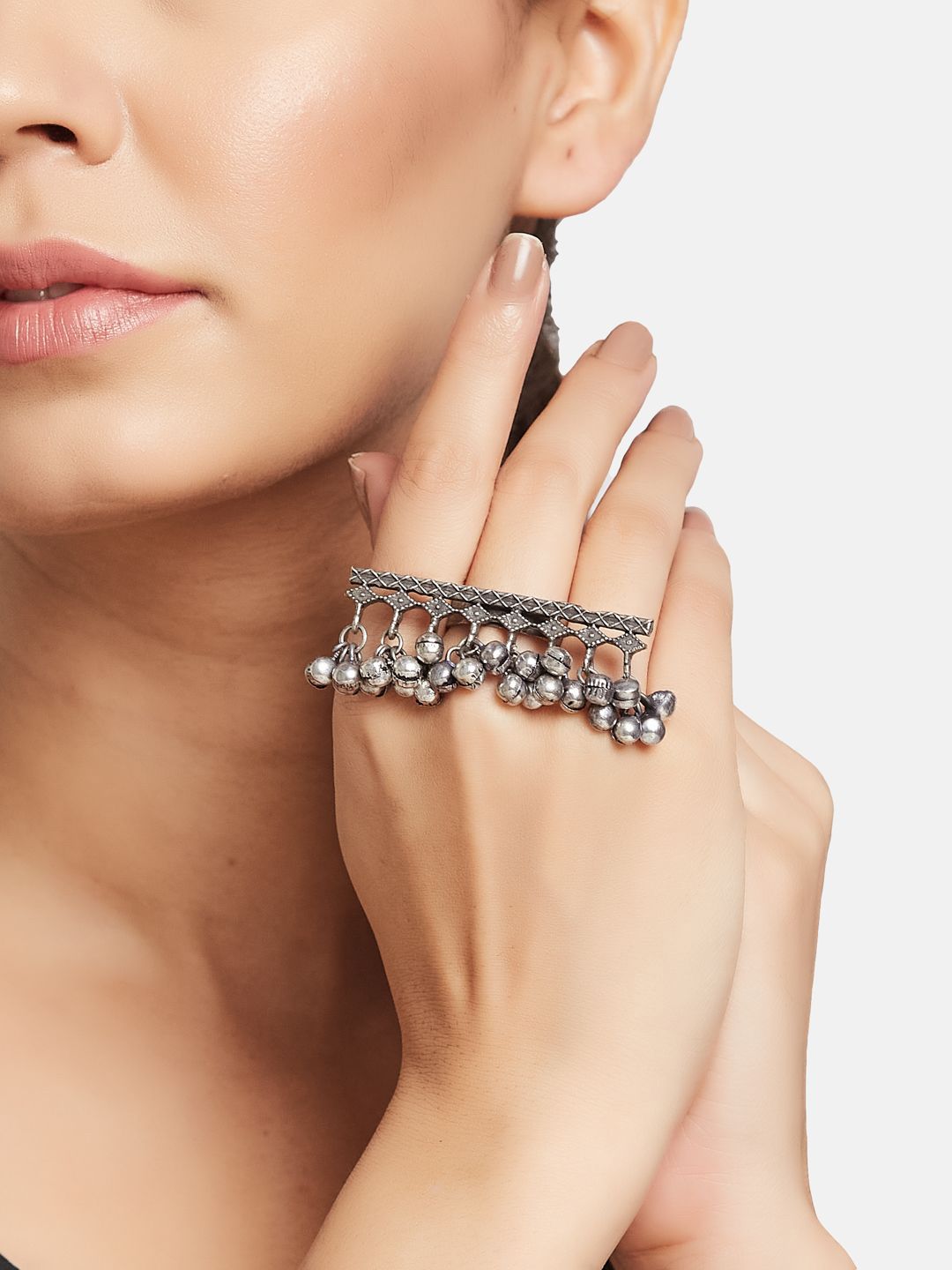 ATIBELLE Silver Plated German Silver Finger Ring