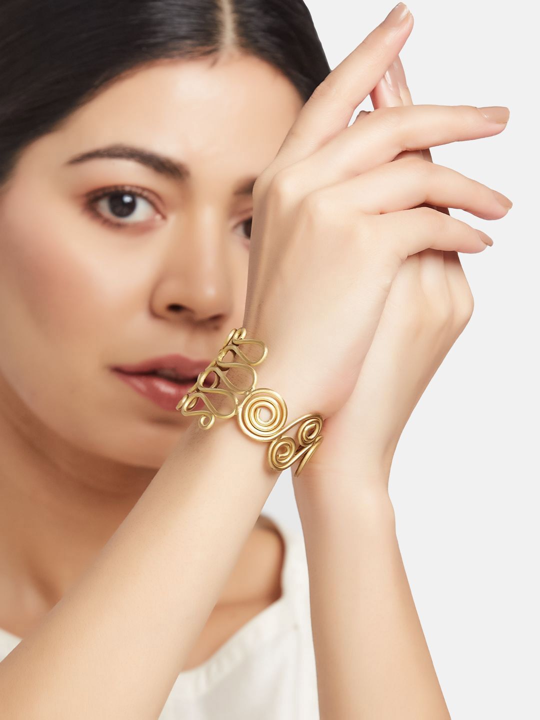 ATIBELLE Gold-Plated Brass Cuff Bracelet