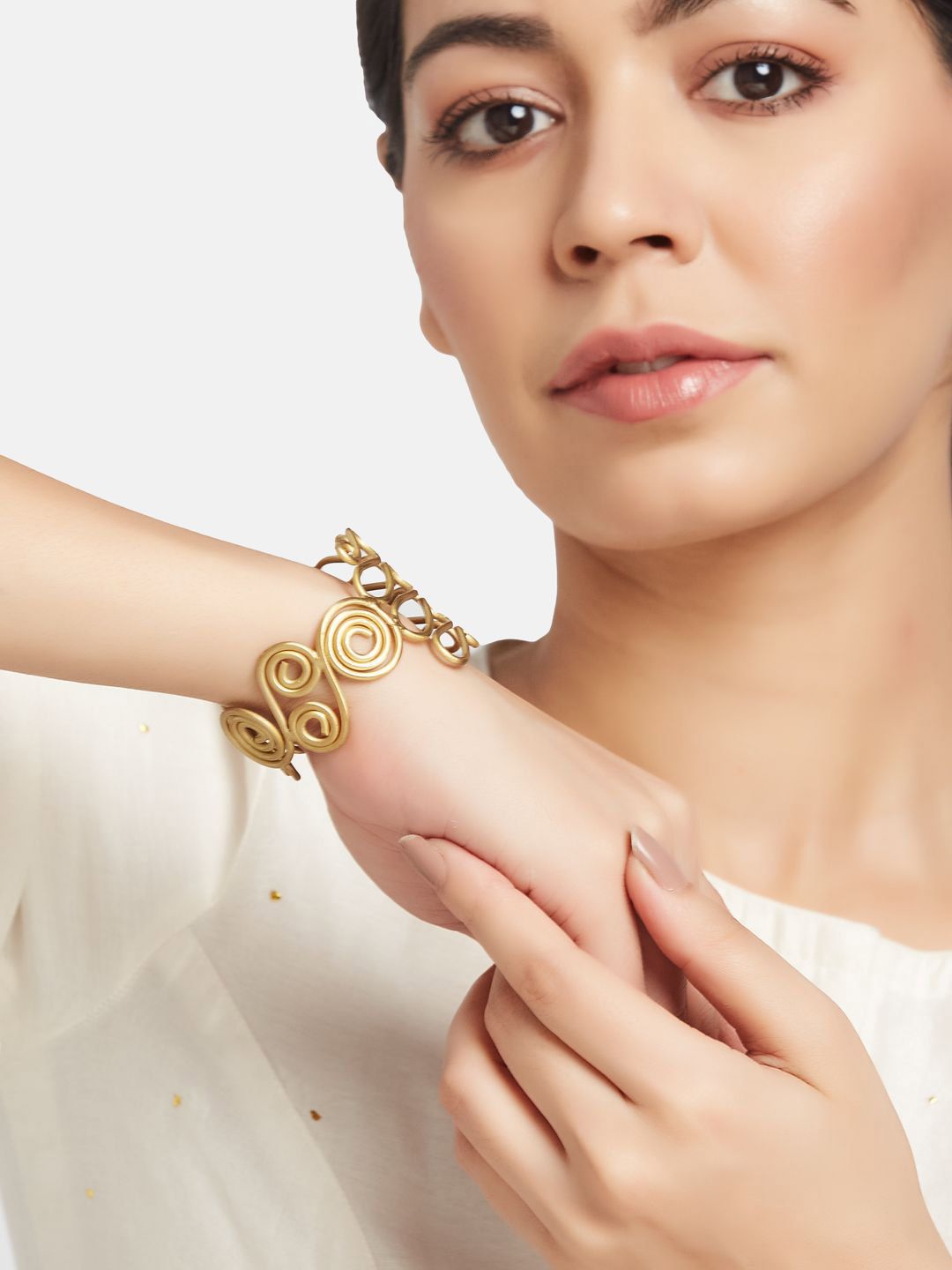 ATIBELLE Gold-Plated Brass Cuff Bracelet