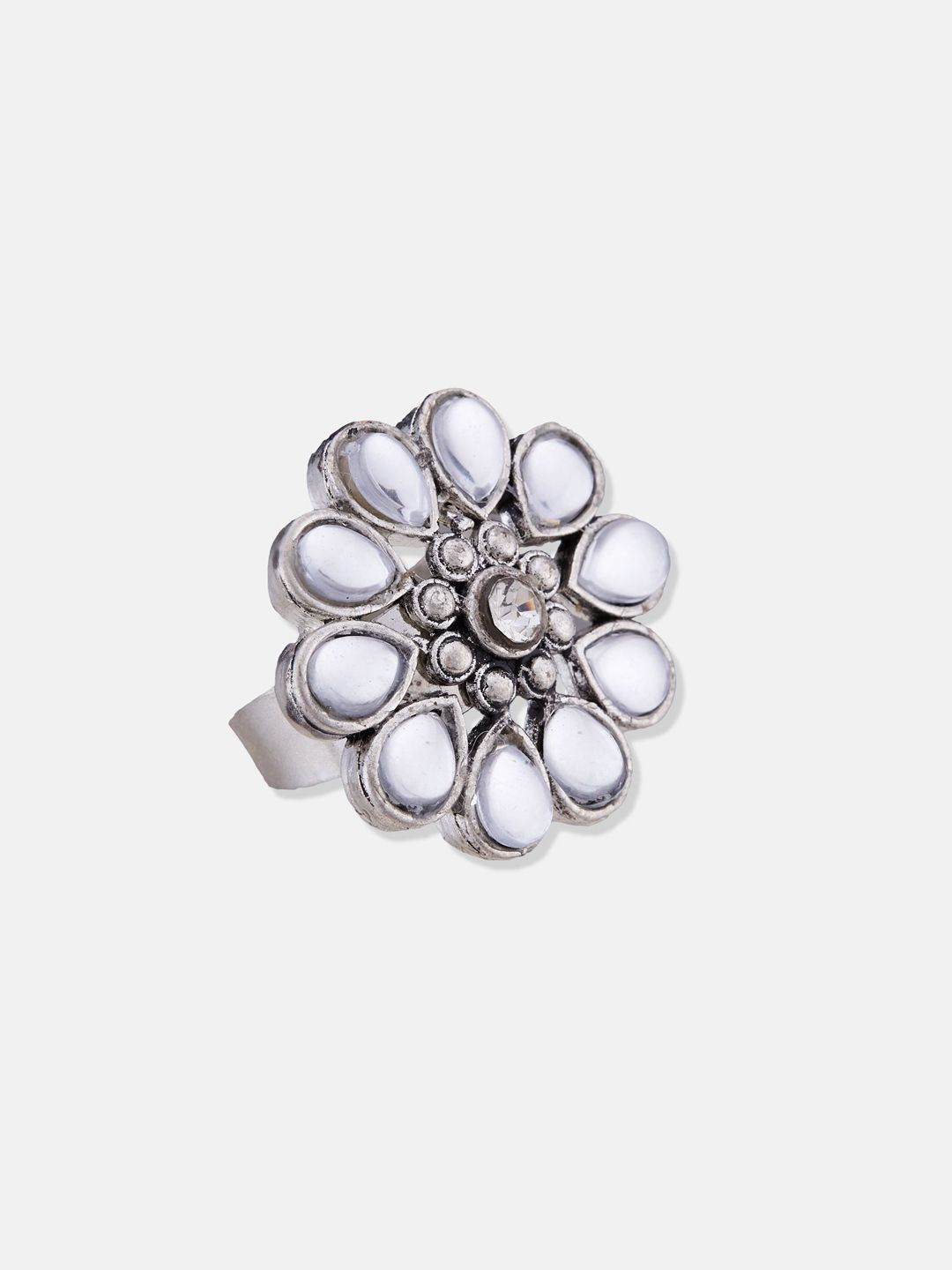 ATIBELLE German Silver-Plated Stone Studded Jewellery Set