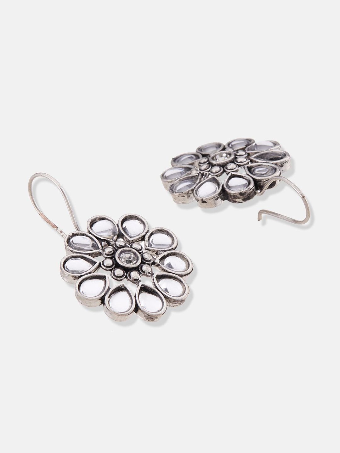 ATIBELLE German Silver-Plated Stone Studded Jewellery Set