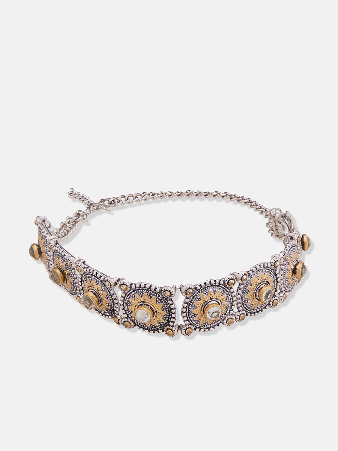 ATIBELLE Silver Silver-Plated Kundan Stone Studded Necklace