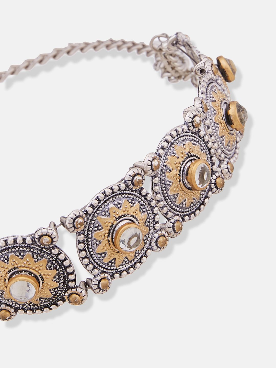 ATIBELLE Silver Silver-Plated Kundan Stone Studded Necklace