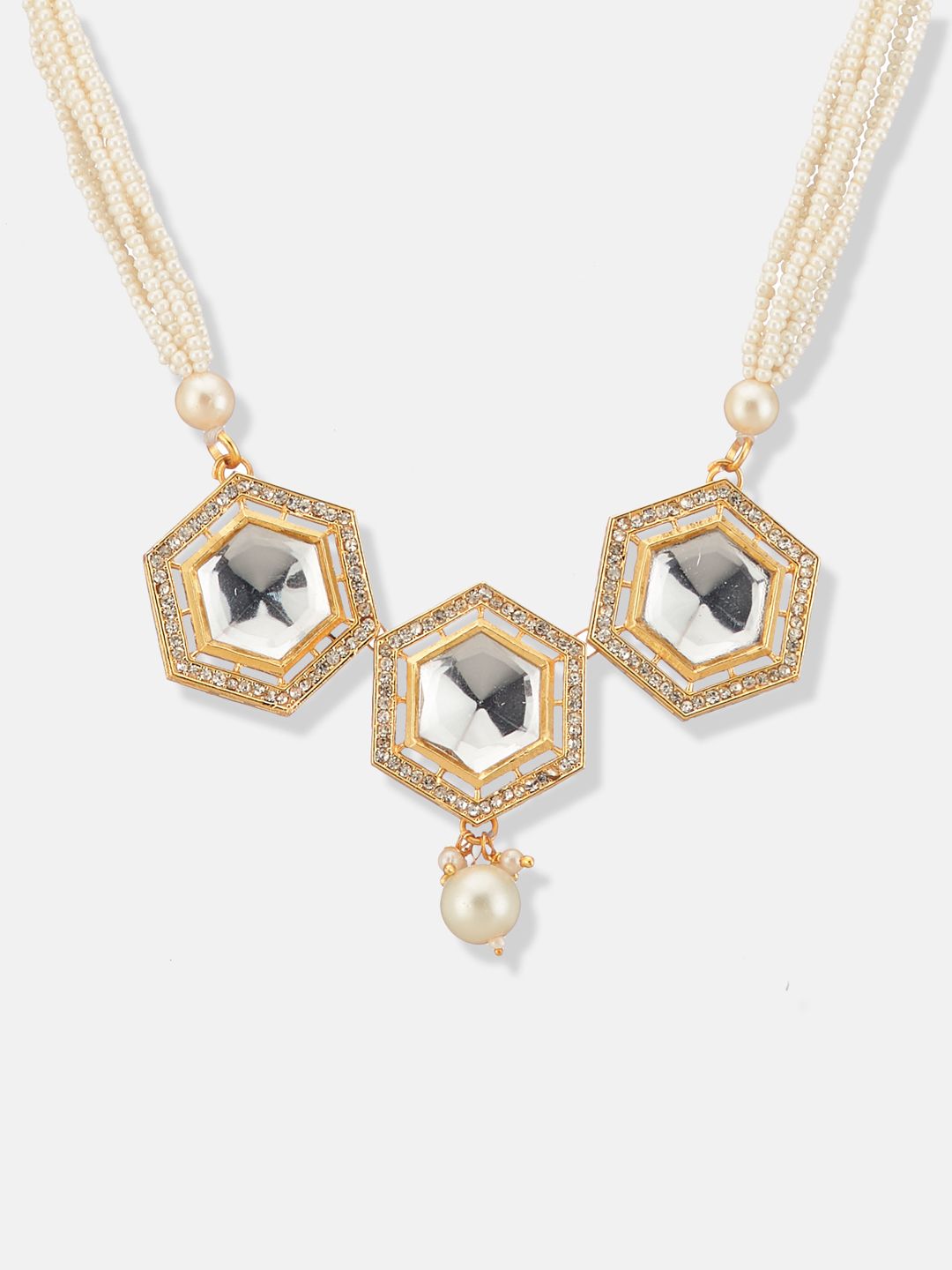 ATIBELLE Gold-Plated Kundan Studded Jewellery Set
