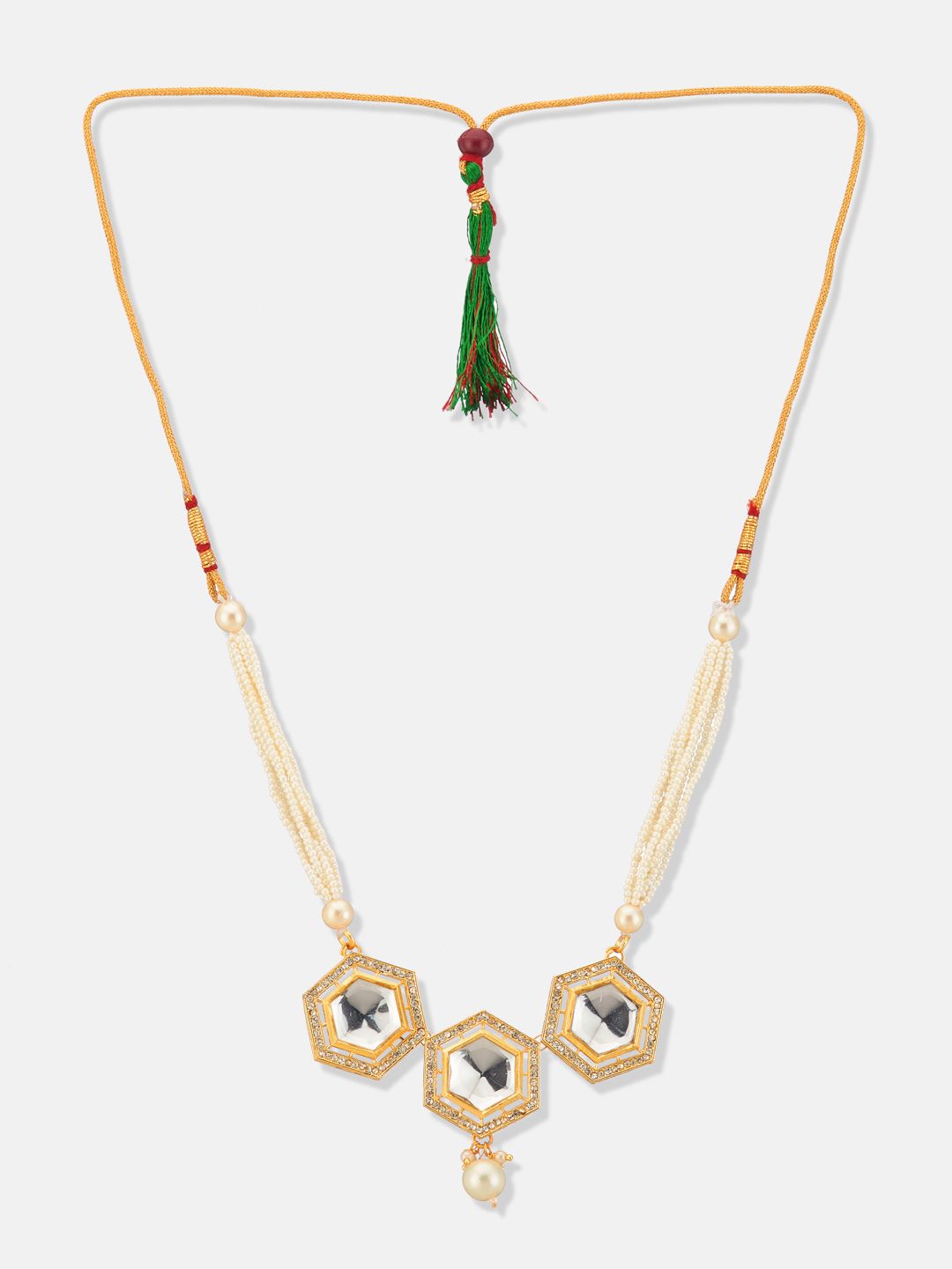 ATIBELLE Gold-Plated Kundan Studded Jewellery Set