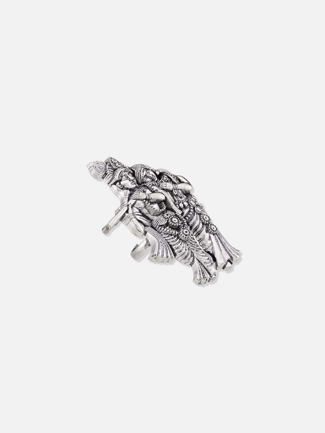 ATIBELLE Silver Plated Radha Krishna Idoal German Silver Finger Ring