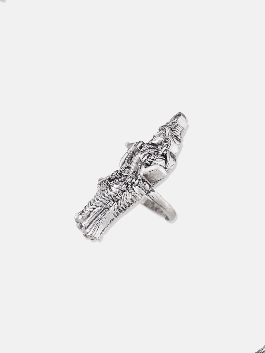 ATIBELLE Silver Plated Radha Krishna Idoal German Silver Finger Ring