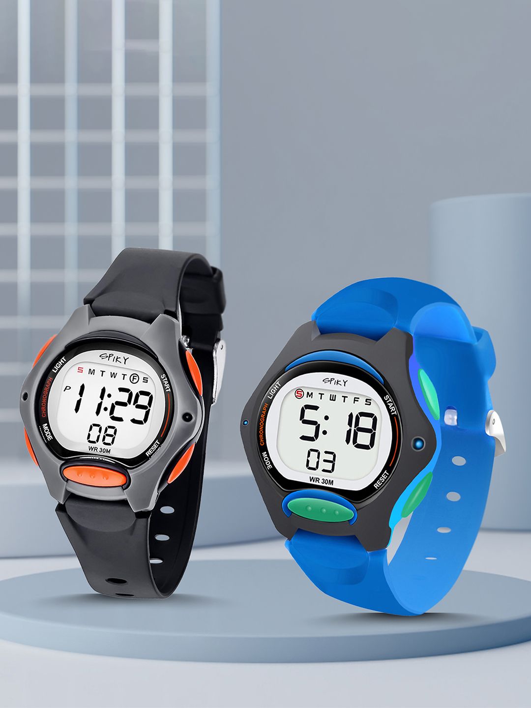 Spiky Unisex Kids Dial & Straps Analogue Multi Function Watch Combo_EVA2_BluBlk-picture-19