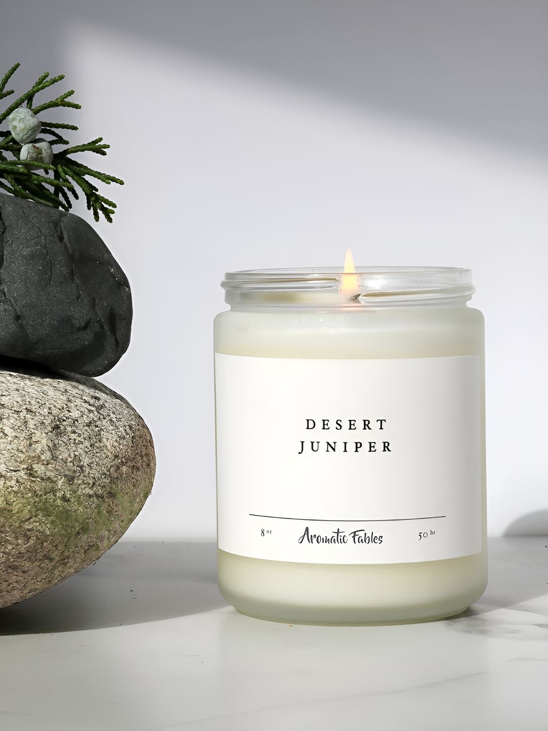 Aromatic Fables White & Black Scented  Double Wick Glass Jar Candle-image-24