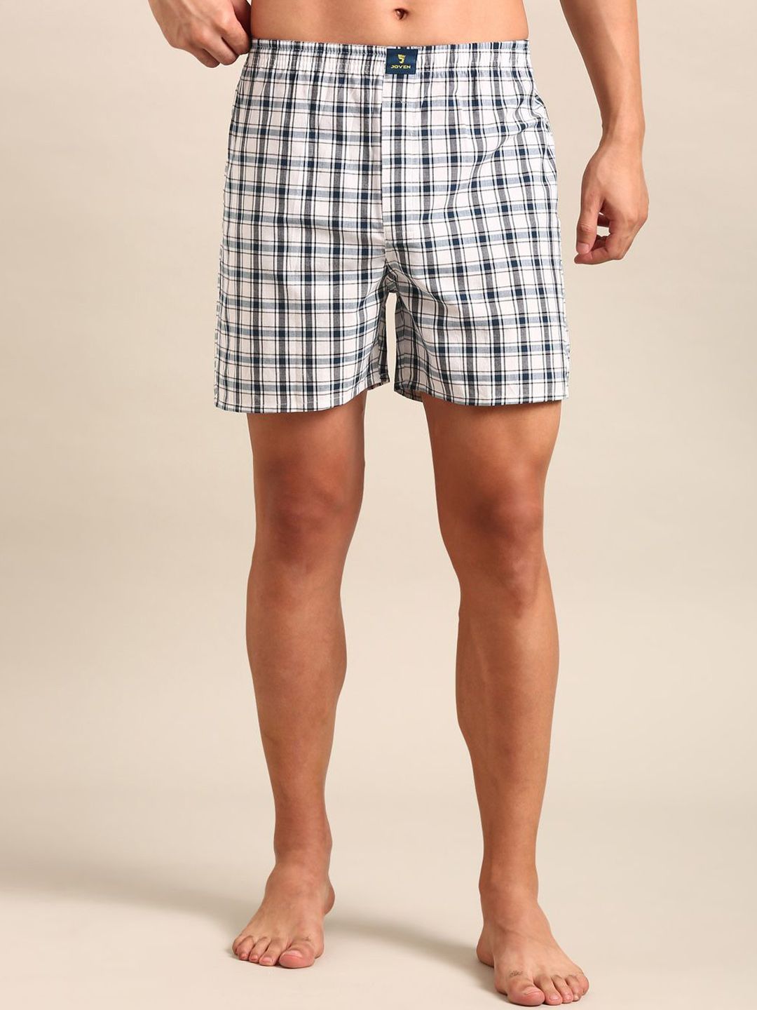 Joven Pure Cotton Anti-Roll Checked Boxers JB1C-JB147-picture-25
