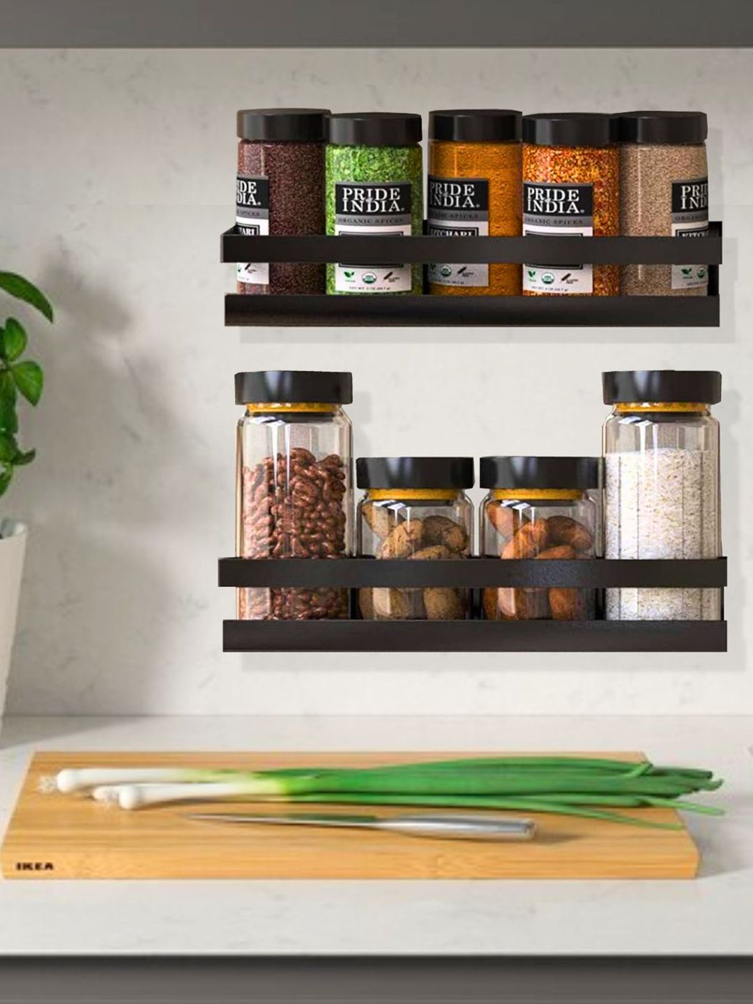 DSH Crafting Your Curiosity Black 2 Pieces Corner Wall Shelfs