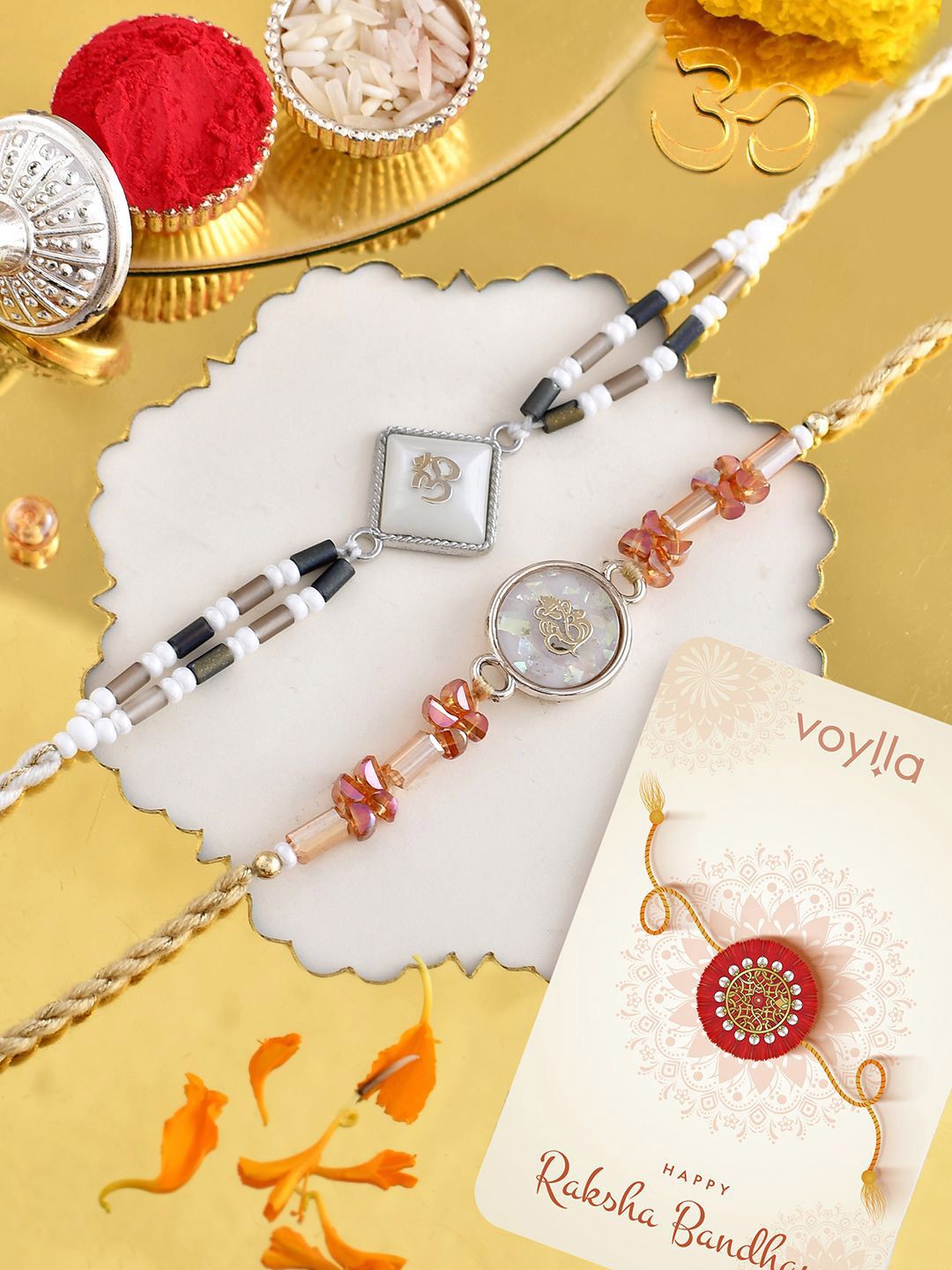 Voylla Men Set Of 2 Divine OM Thread Rakhis-image-45