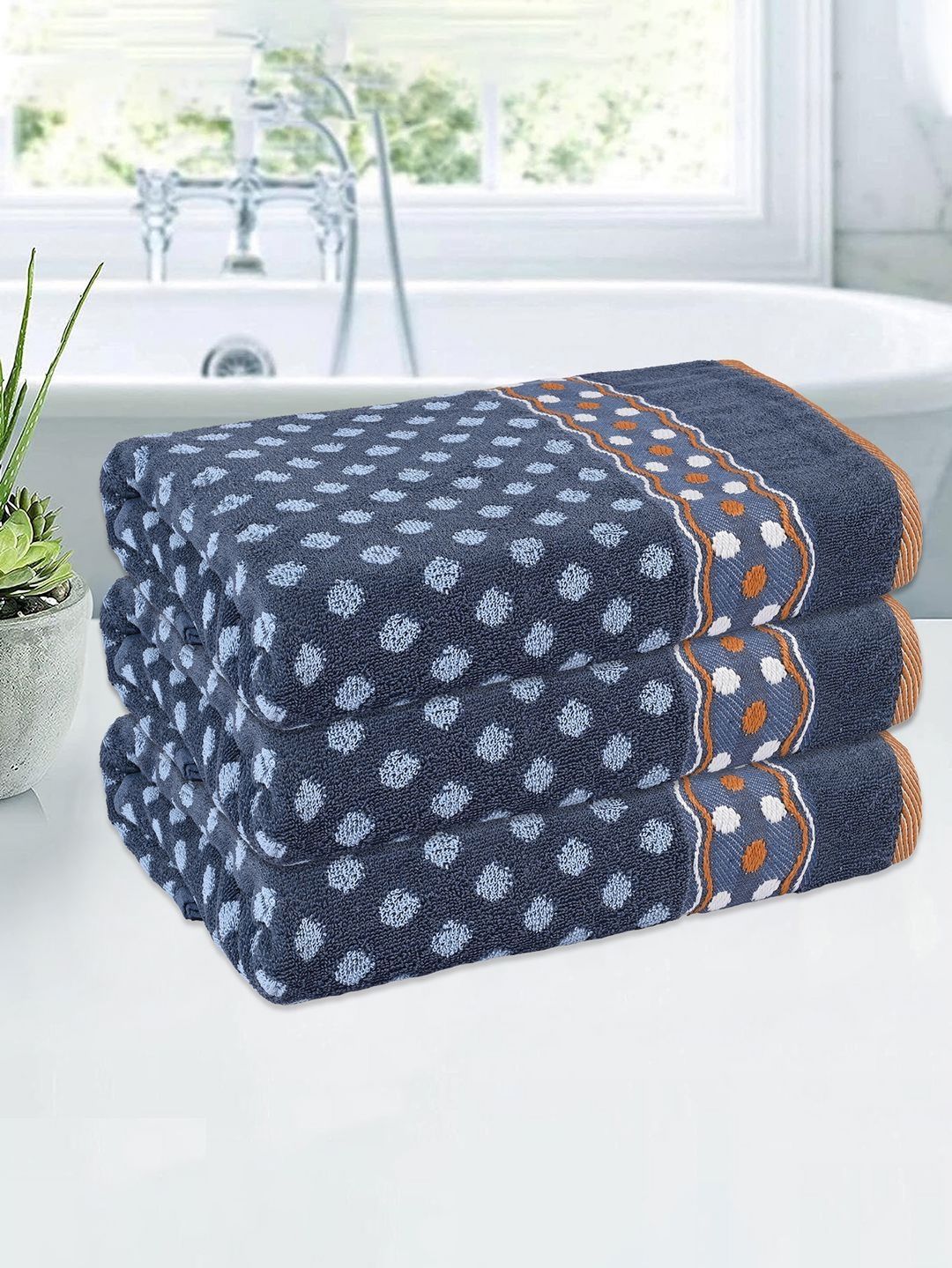 Kuber Industries Grey & White 3 Pieces Printed Cotton 150 GSM Bath Towel-picture-39