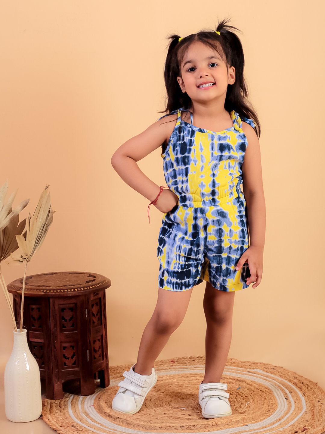 BAESD Girls Tie & Dyed Shoulder Straps Playsuit-image-37